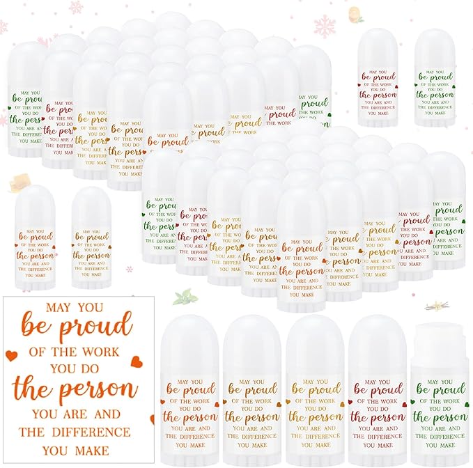 50 PCS THANK YOU GIFTS MINI LIP BALM BULK APPRECIATION GIFTS FOR COWORKERS LIP MOISTURIZER ASSORTED FLAVORS DRY LIP CARE PRODUCTS PACK FOR TEACHER BABY SHOWER COWORKERS FRIEND (PROUD)